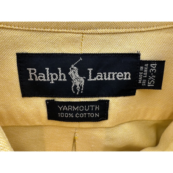 Ralph Lauren Men’s Yellow Button Down Dress Shirt Sz 15.5/34 - Picture 3 of 4